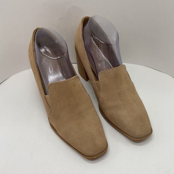Joie Wevenly Beige Tan Suede Loafer Platform Heels Size 7.5 - Picture 6 of 16